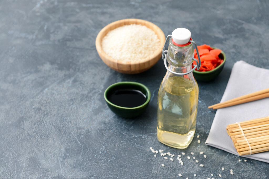 a bottle of rice wine vinegar