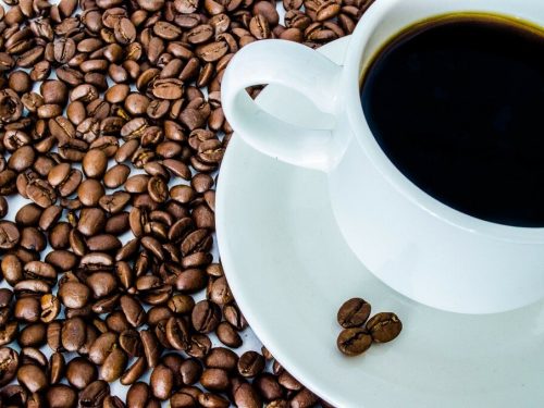 cup of coffee and coffee beans