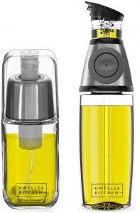 DWËLLZA KITCHEN Olive Oil Dispenser Bottle and Olive Oil Spray Bottle for Cooking Set