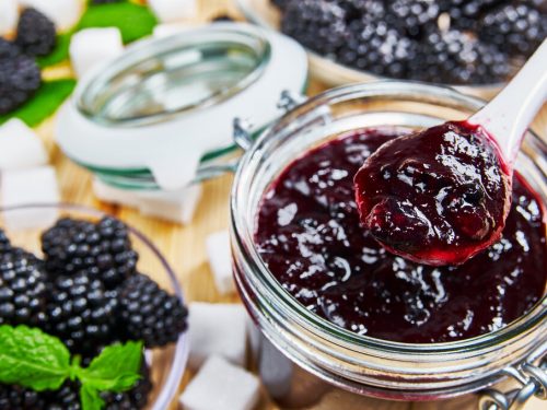 Best Homemade Blackberry Jam Recipe, jar of blackberry jam for dessert or toast