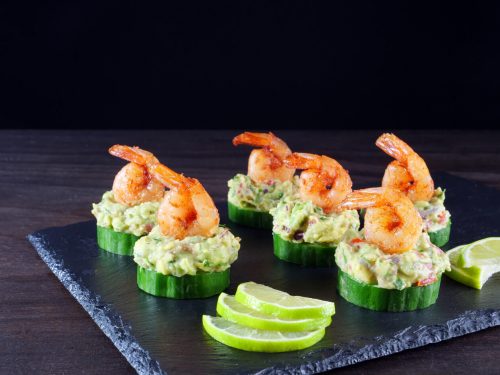Shrimp Appetizers with Avocado and Cucumber Recipe