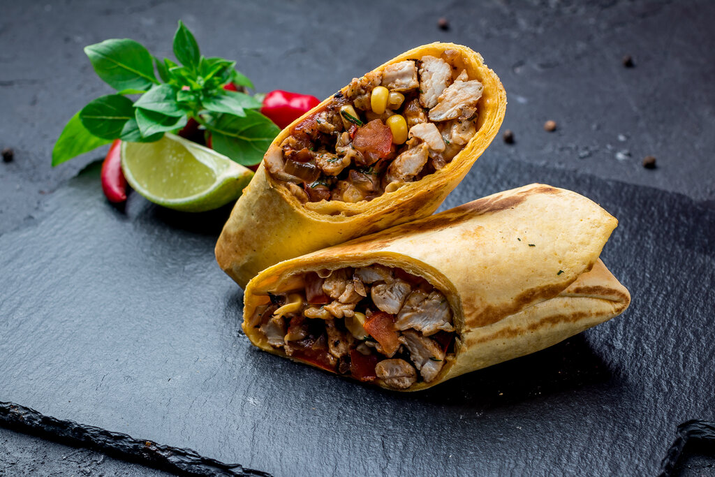 Baked Chicken Burrito Recipe, easy baked tortilla burrito with rice