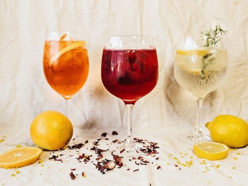 cocktails on white background, 23 Fruity Alcoholic Drinks
