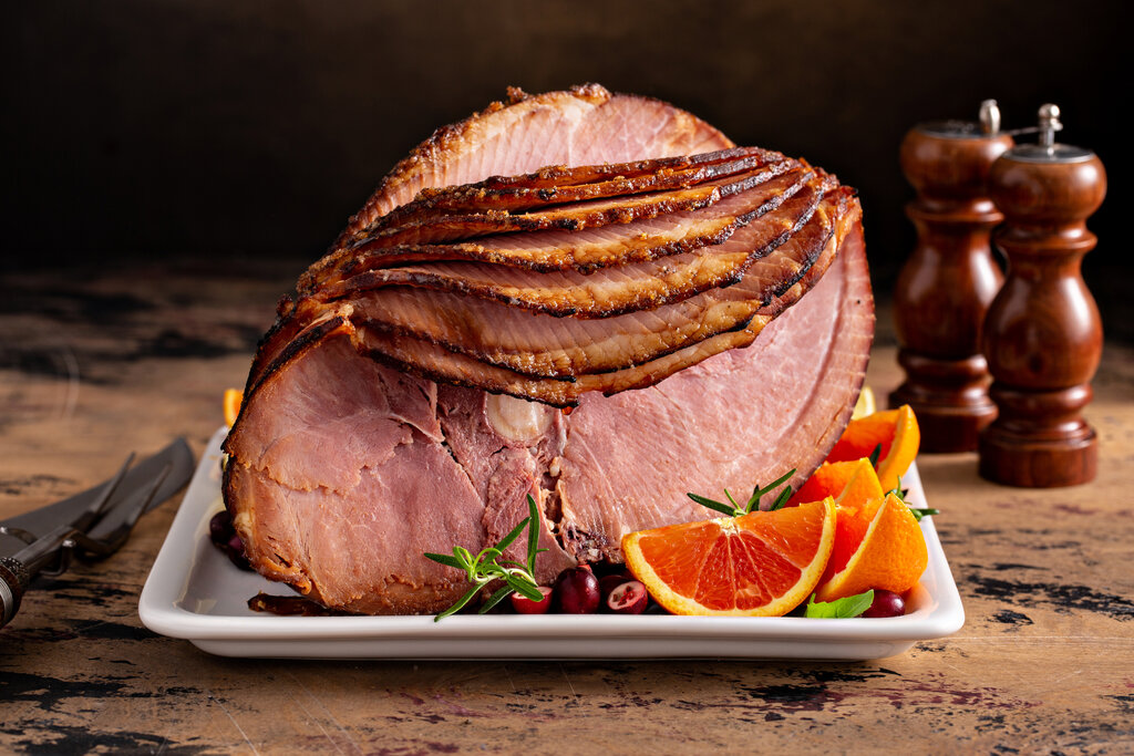 Hickory Smoked Ham Recipe, smoked ham with bbq rub and brown sugar glaze recipe