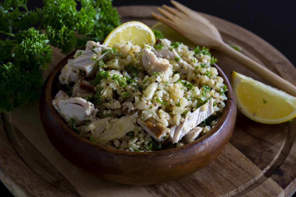 Greek Style Chicken with Cauliflower Rice