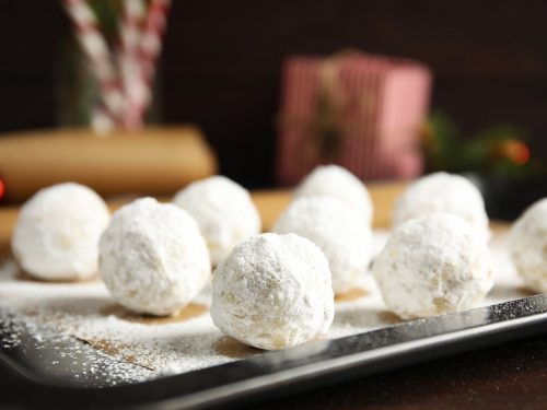 Mocha Pecan Butterball Cookies, Italian Christmas butterball recipe with powdered sugar