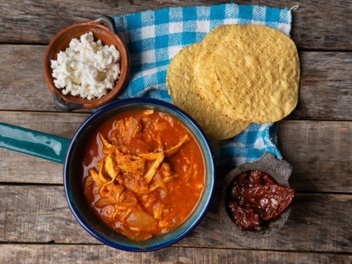 Ingredients for chicken tinga tacos, one of the many shredded chicken recipes