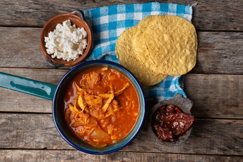 Ingredients for chicken tinga tacos, one of the many shredded chicken recipes