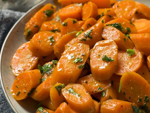 Boiled Carrots Recipe, delicious tender and seasoned carrots with chives