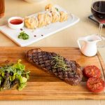 grilled steak with a glass of wine, steak dinner ideas, recipes