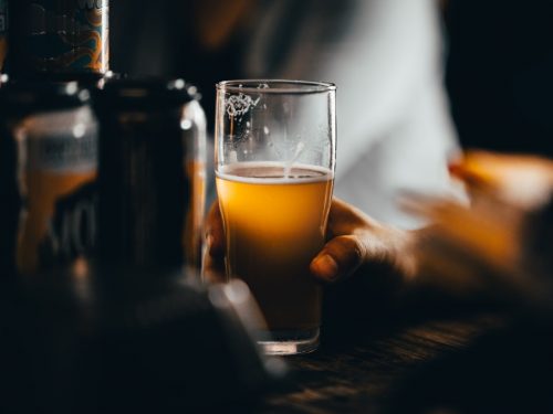 Glass of non-alcoholic beer