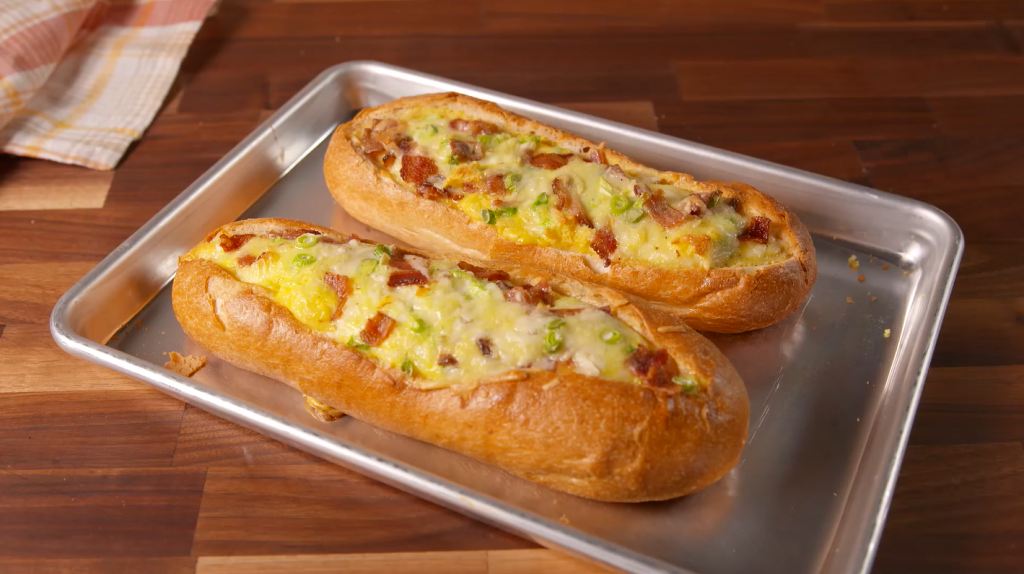 sausage stuffed french bread boats recipe