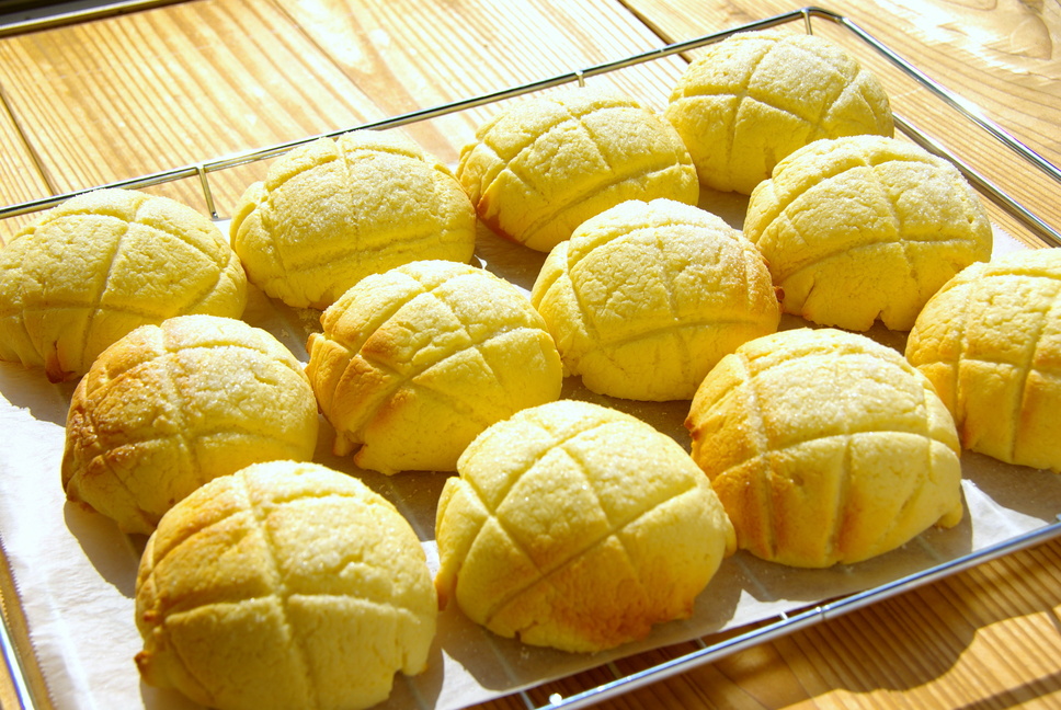 メロンパン 手作り 焼きたて - Home baked Japanese mel