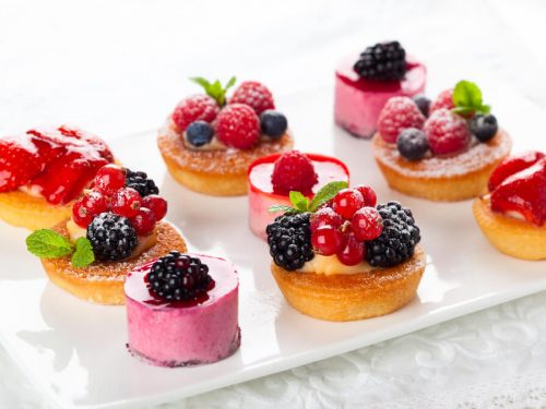Mini desserts on white plate