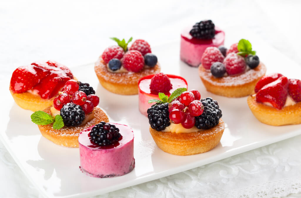Mini desserts on white plate
