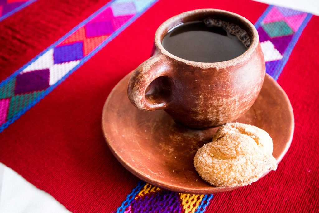 Cafe de Olla (Mexican Coffee) on Table in Chiapas, Mexico