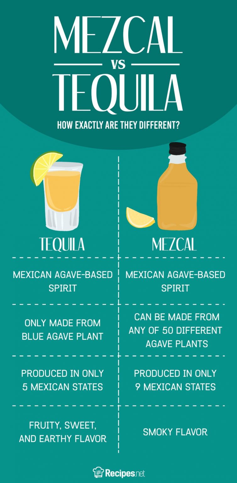 Mezcal Vs Tequila How Exactly Are They Different Recipes Net   Mezcal Vs Tequila Infographic 754x1536 