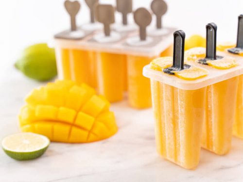 mango popsicles, frozen mango fruit pops