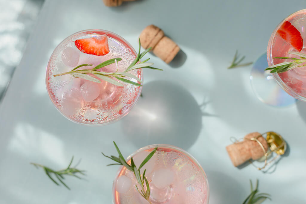 pink moscato sangria cocktail