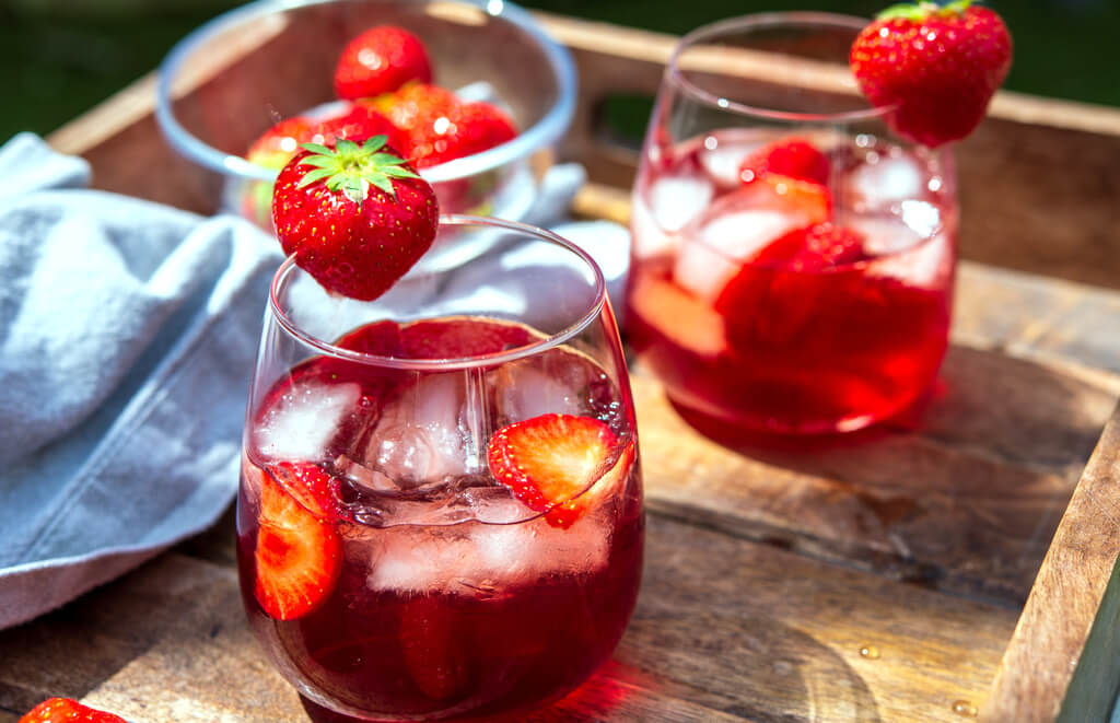 strawberry hennessy cocktail drink