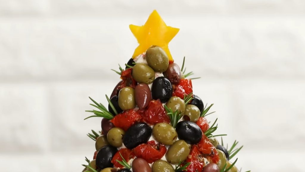 Antipasto Cheese Ball Christmas Tree Recipe