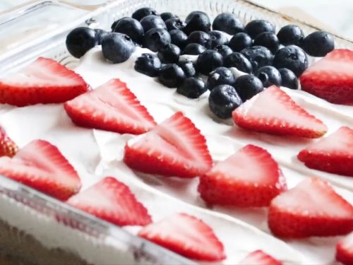 Flag Cake with Cream Cheese Topping Recipe