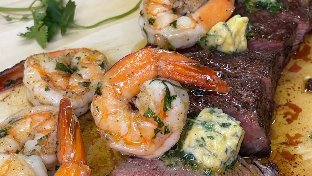 Grilled steak 2024 and shrimp