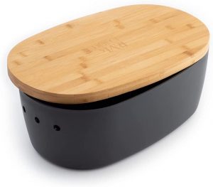 Dolce Mare Bamboo Bread Bin - with Bamboo Cutting Board Lid