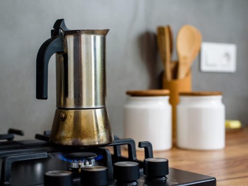 traditional percolator on the stove
