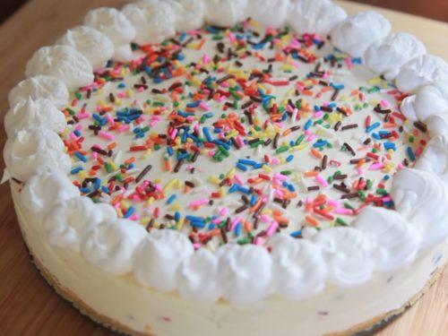 Cake Batter No-Bake Cheesecakes Recipe
