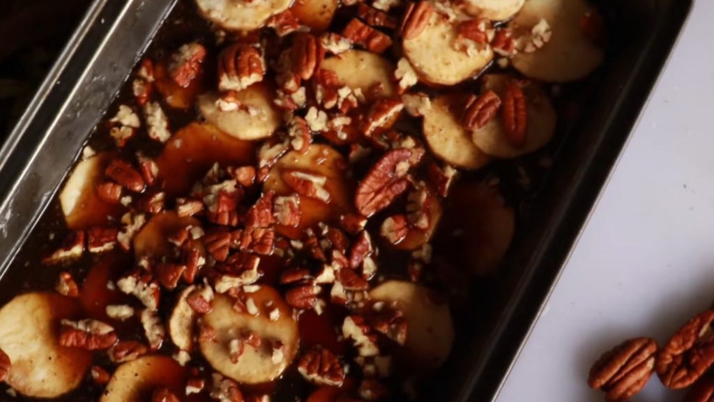 Candied Sweet Potatoes with Pecan Oat Crust Recipe