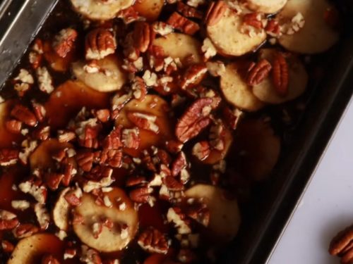 Candied Sweet Potatoes with Pecan Oat Crust Recipe