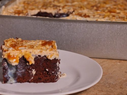 Caramel Chocolate Poke Cake Recipe