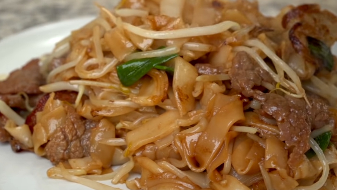 Skewered Beef on Noodle Nests Recipe