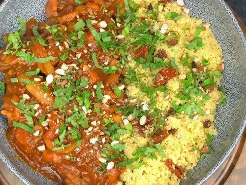 One Pan Moroccan Chicken and Couscous Recipe