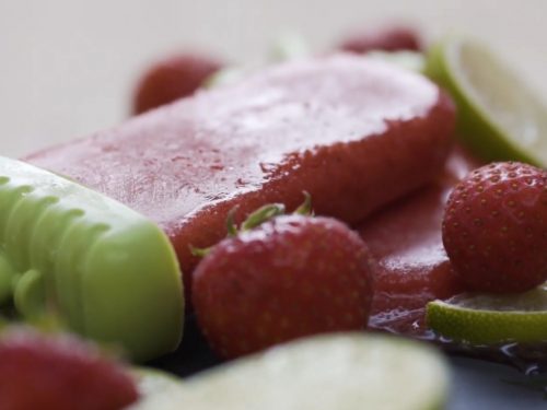 Strawberry Lime Yogurt Popsicles Recipe