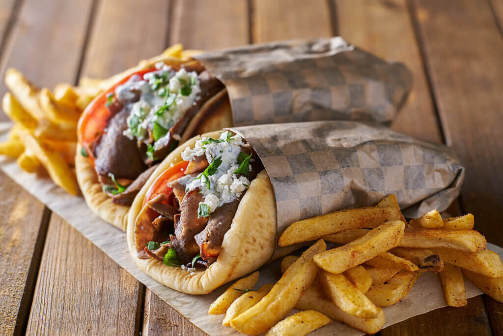 gyro with french fries