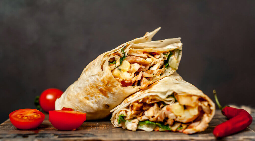 shawarma cut in half