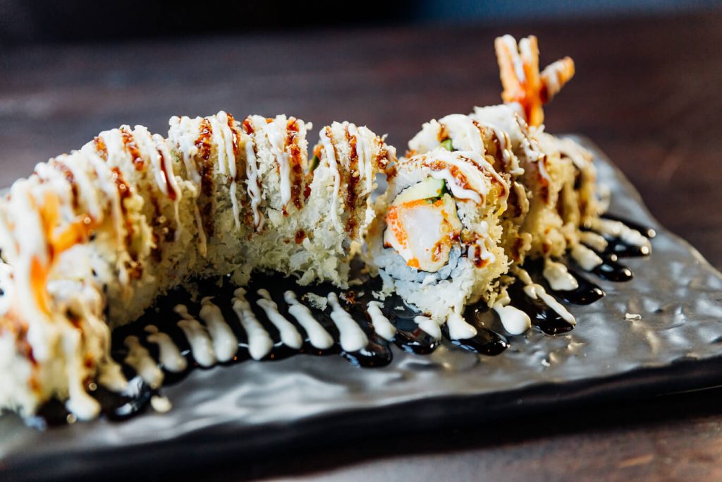 Sushi Rolls, Shrimp Tempura Sushi Rolls, Dragon sushi rolls 