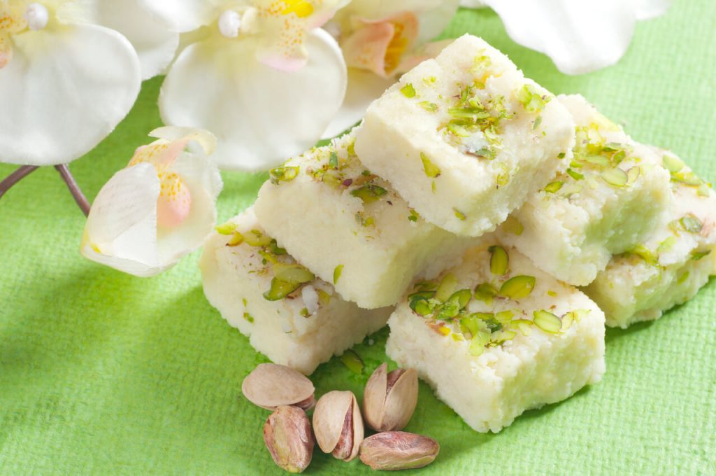 Pistachio Kulfi Milk Cake - Dish by Rish