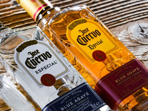 bottles of jose cuervo tequila, silver tequila vs gold tequila