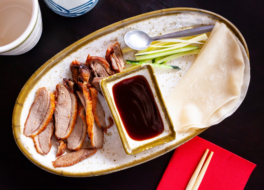 peking duck served with a hoisin sauce dipping sauce, hoisin sauce substitute