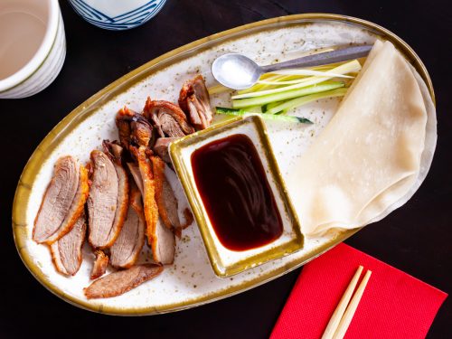 peking duck served with a hoisin sauce dipping sauce, hoisin sauce substitute