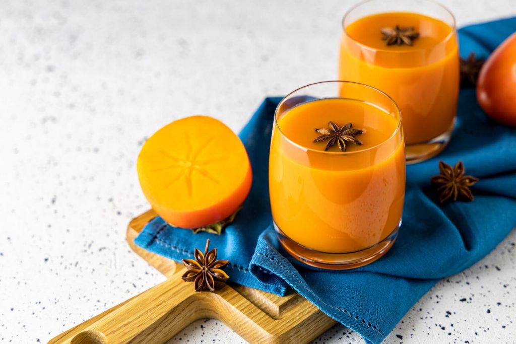 Spice Persimmon Smoothie served in short glasses