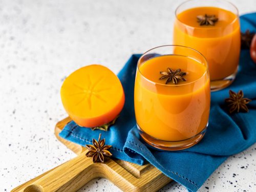Spice Persimmon Smoothie served in short glasses