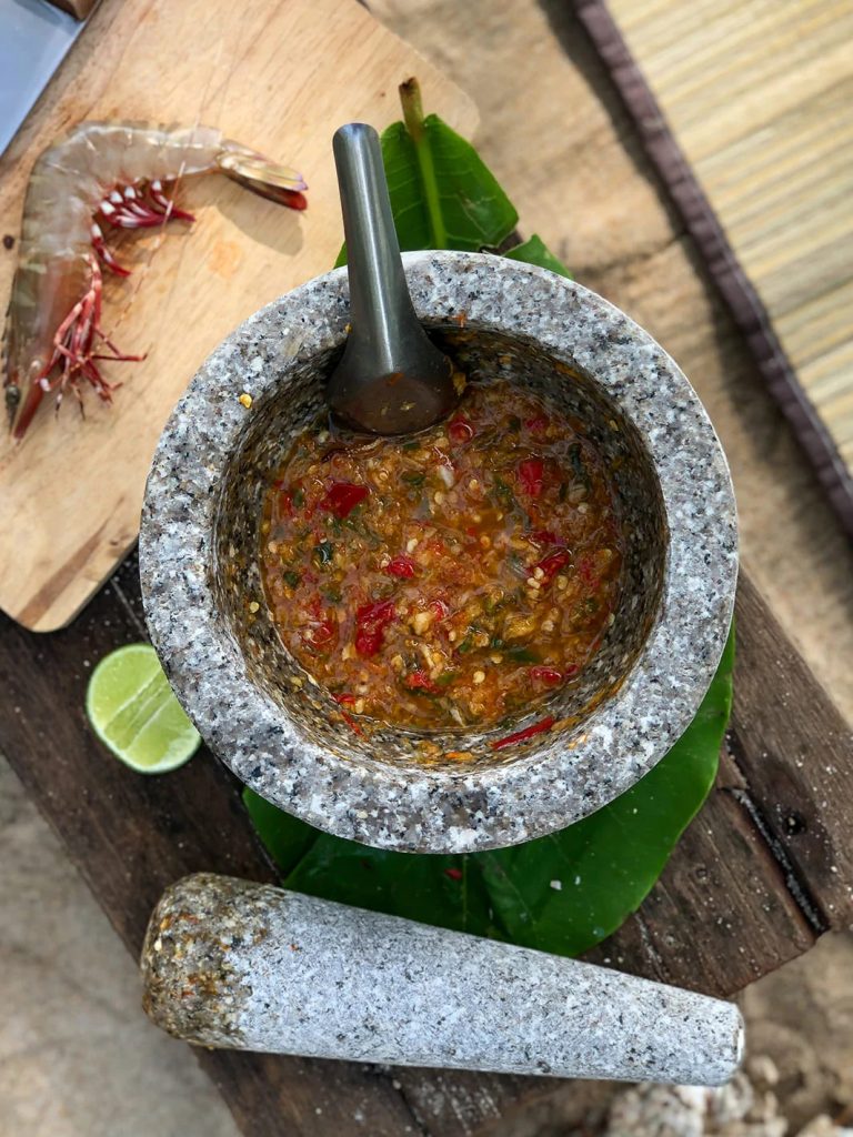 Granite Mortar and Pestle Handcrafted in Thailand 