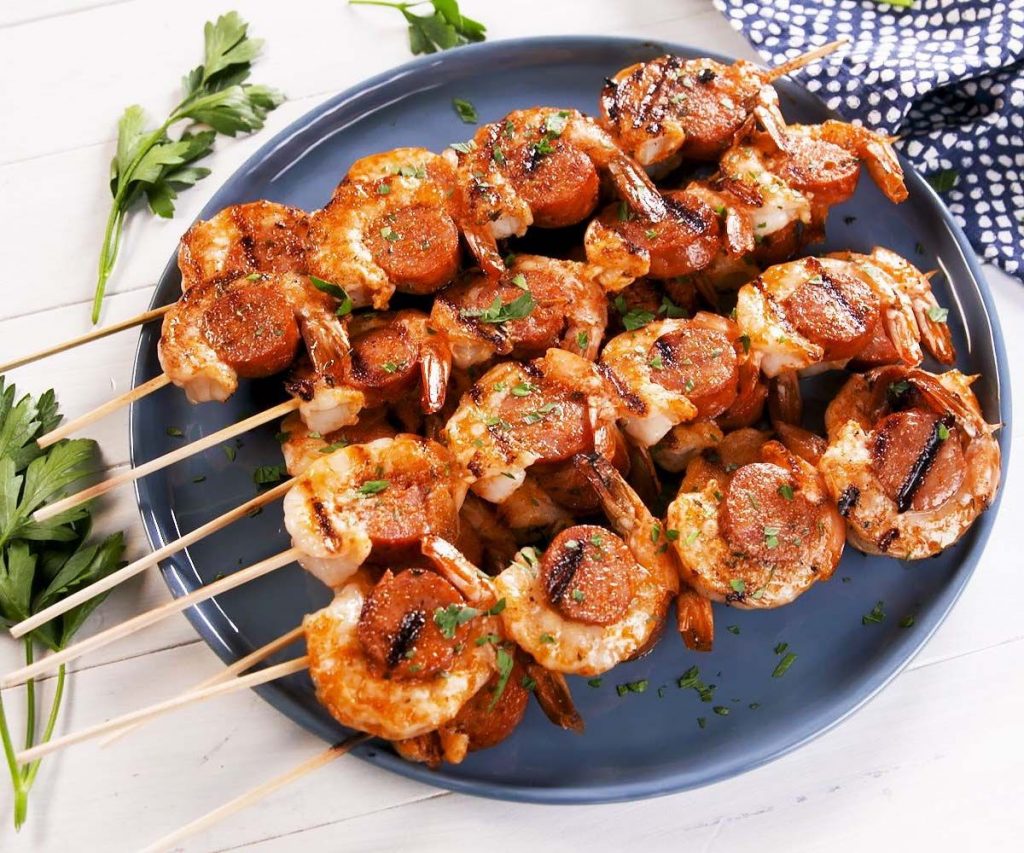 Andouille Sausage and Shrimp Skewers Recipe Recipe