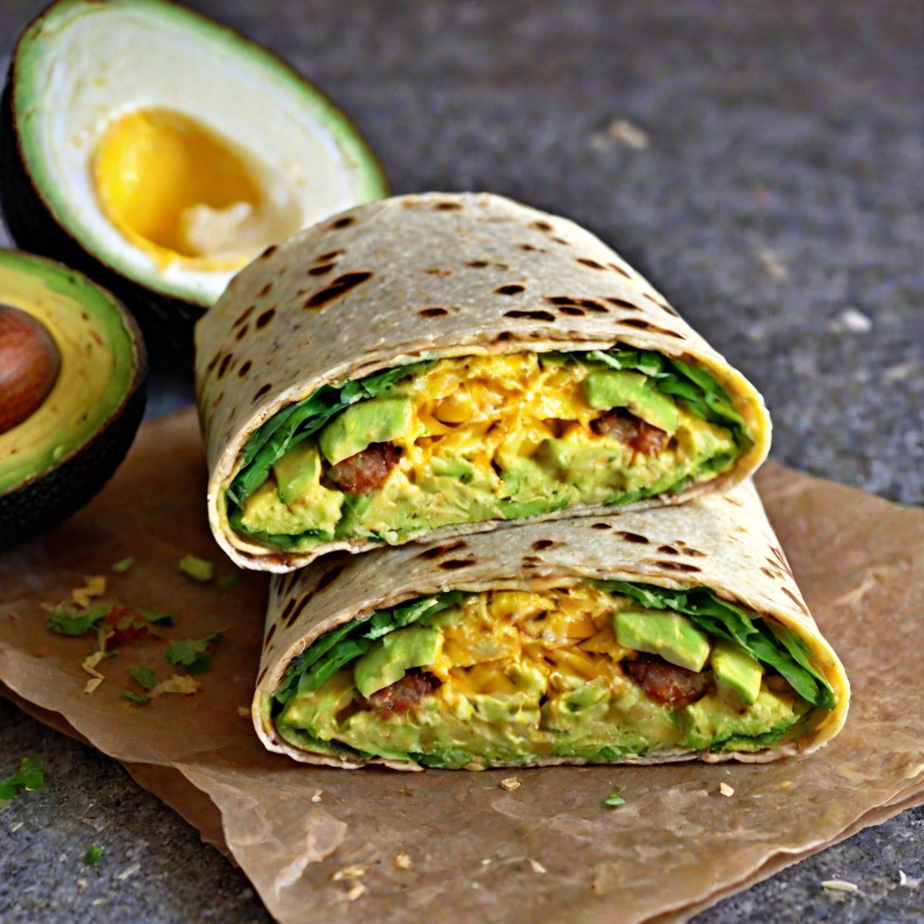 Avocado and Egg Breakfast Wrap Recipe