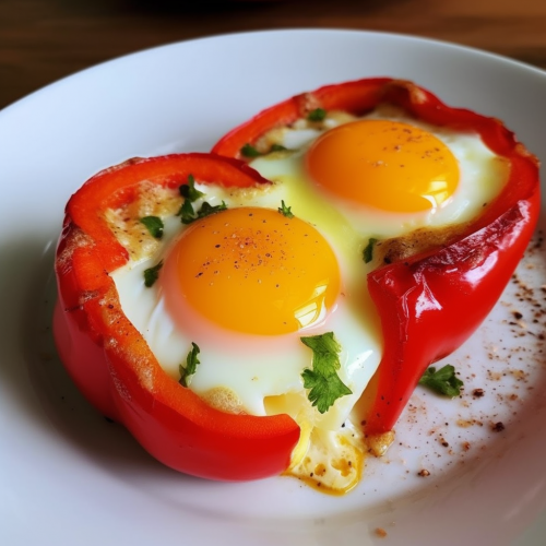 Baked Egg in Bell Pepper Recipe Recipe
