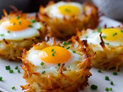 Baked Egg in Hash Brown Cups